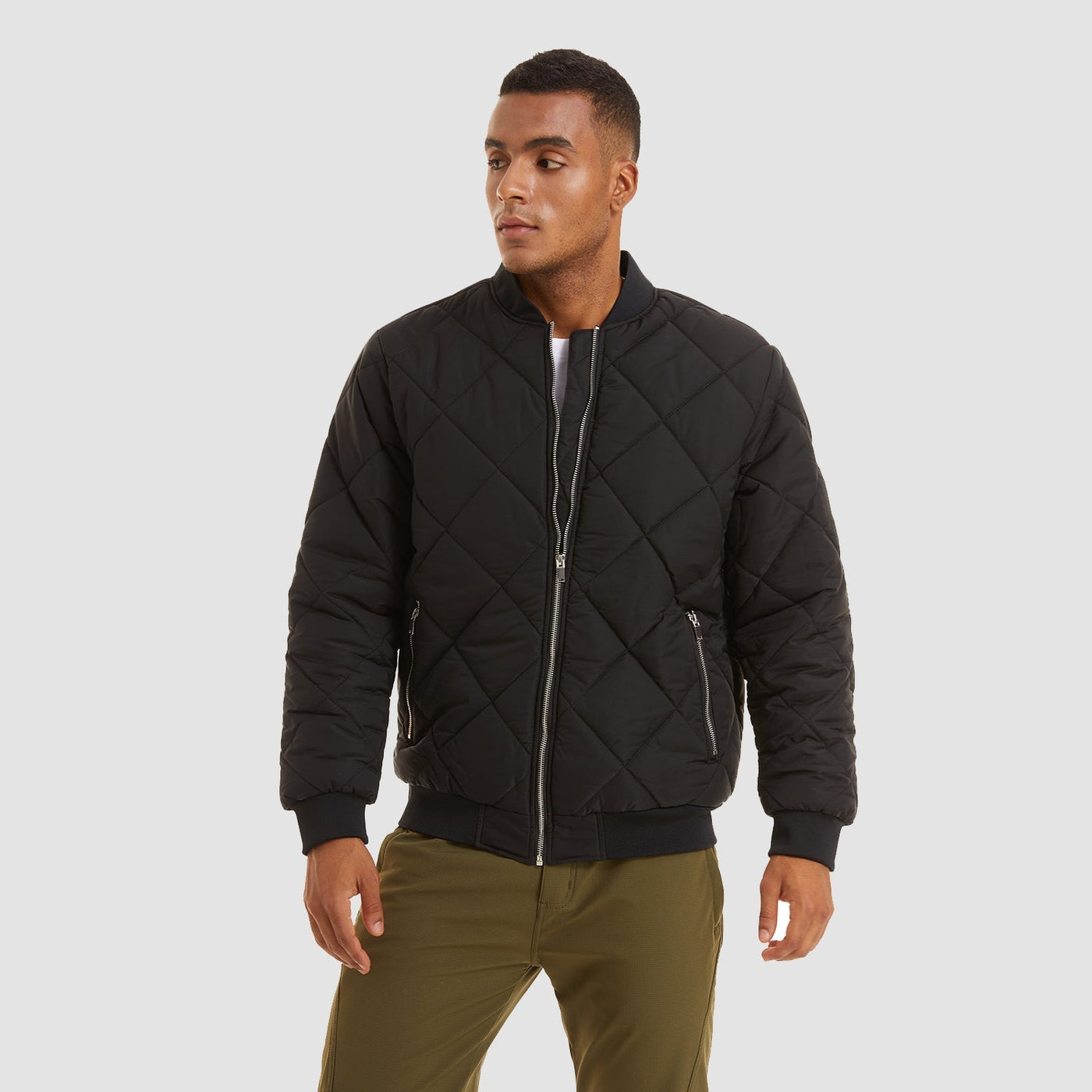 Men's Quilted Bomber Jacket
