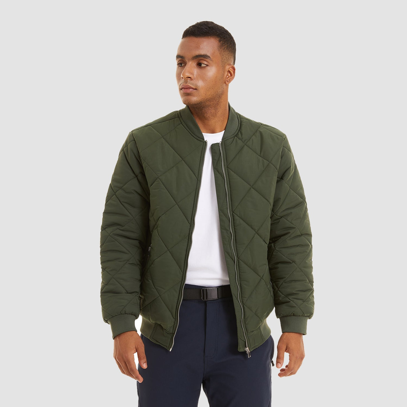 Men's Quilted Bomber Jacket