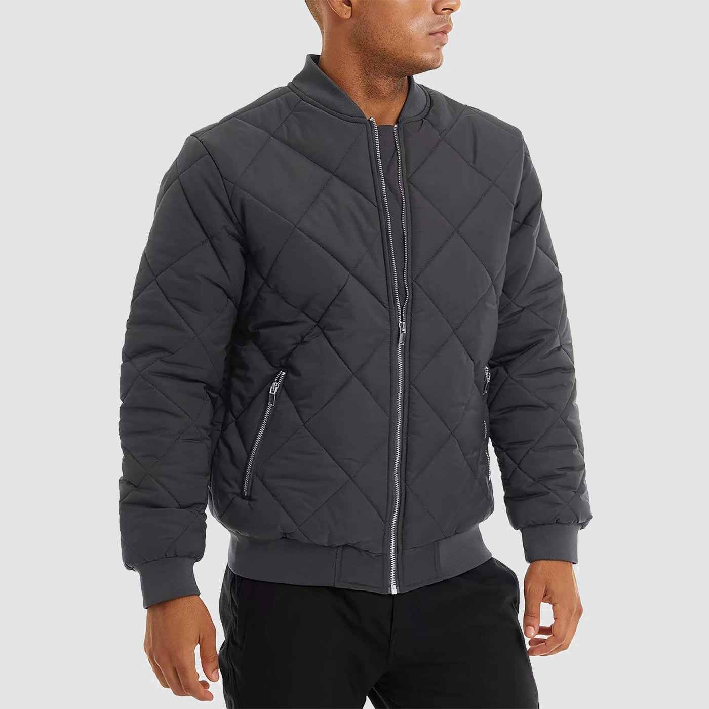 Men's Quilted Bomber Jacket