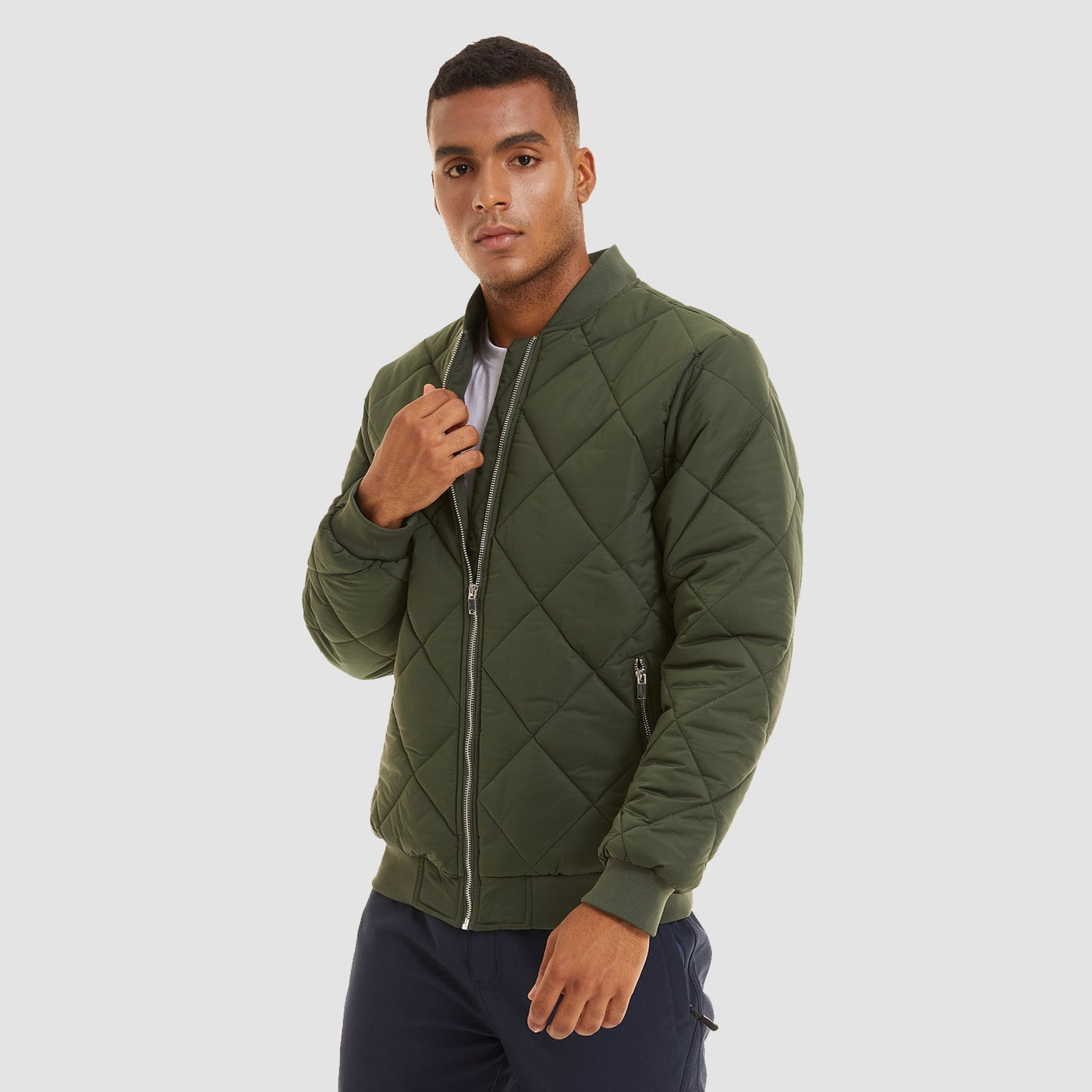 Men's Quilted Bomber Jacket